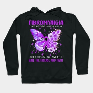 A Journey I Never Planned, Fibromyalgia Awareness, Purple Ribbon Butterfly Hoodie